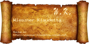 Wieszner Klaudetta névjegykártya
